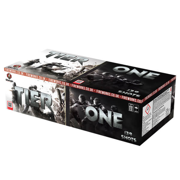 tier one is a 139 shot cake by ghengis fireworks compound fireworks